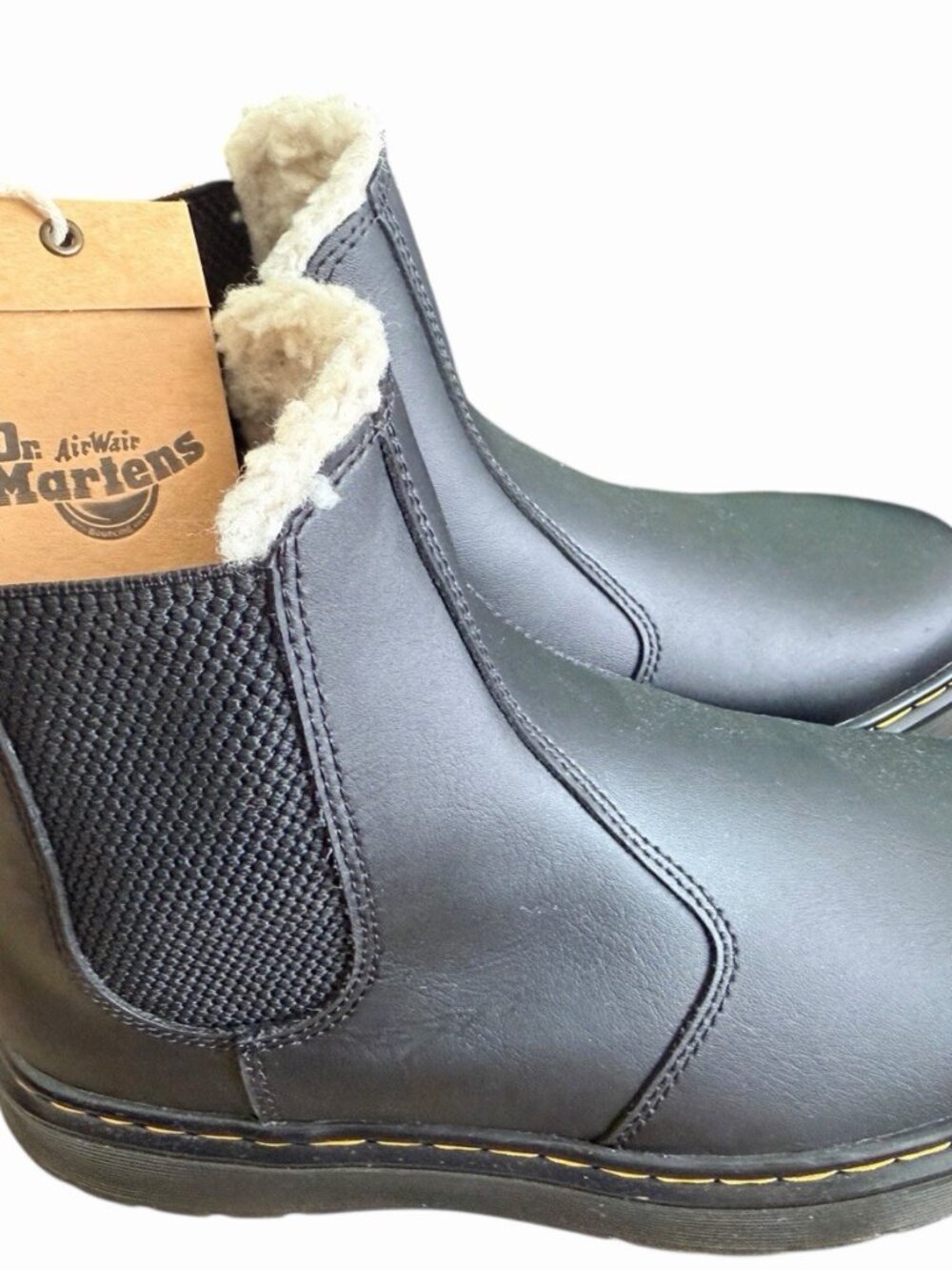Dr. Martens Dorrian Black Ankle Boots Faux Leather Women’s Size 7 / Man’s 6 NWOB